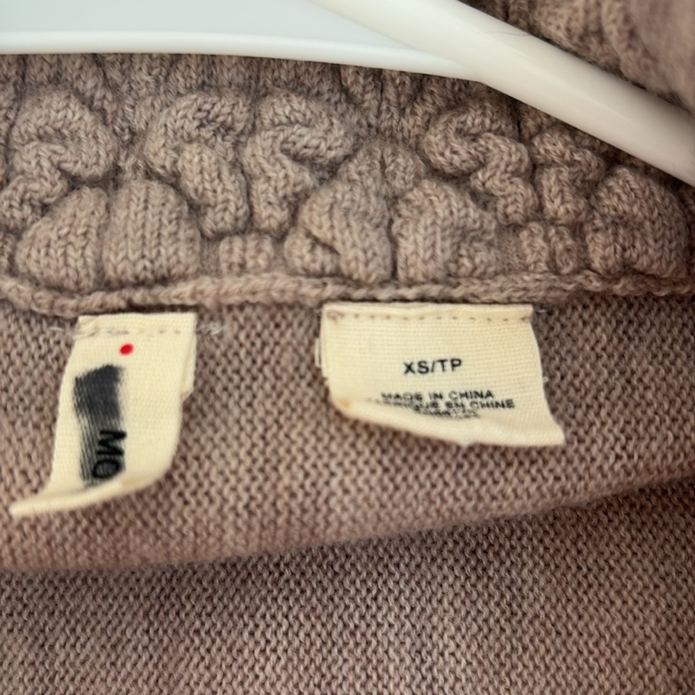 Anthropologie Ha’Penny Long Line Wool Shawl Cardigan Oatmeal XS see condition - Picture 4 of 8